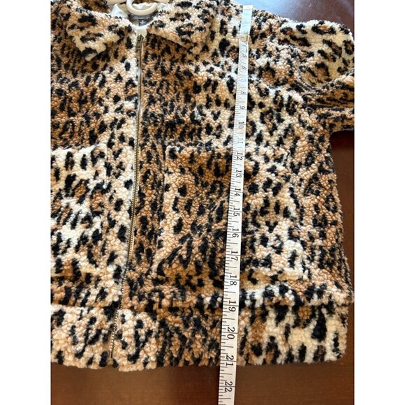 4Sienna Cheetah Prowl Jacket Faux Fur Zip Front Sherpa Size Small NWOT - Picture 9 of 14